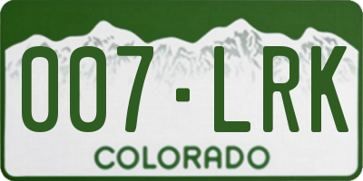 CO license plate 007LRK