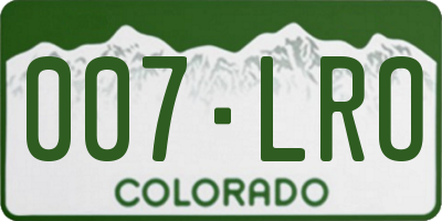 CO license plate 007LRO