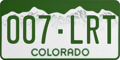 CO license plate 007LRT