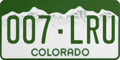 CO license plate 007LRU