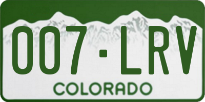 CO license plate 007LRV