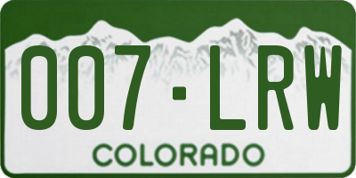 CO license plate 007LRW