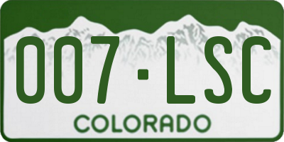 CO license plate 007LSC