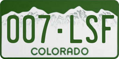 CO license plate 007LSF
