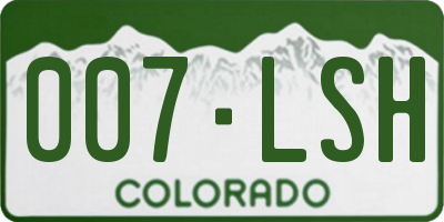 CO license plate 007LSH
