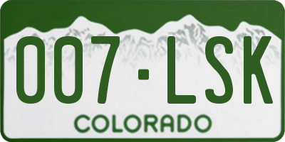 CO license plate 007LSK