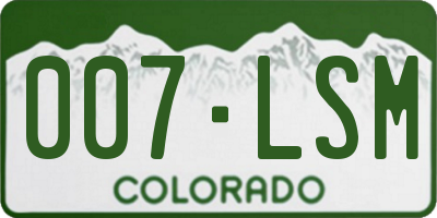 CO license plate 007LSM