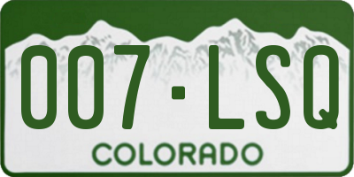 CO license plate 007LSQ
