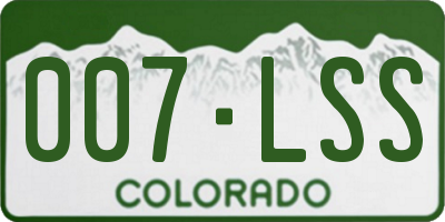 CO license plate 007LSS