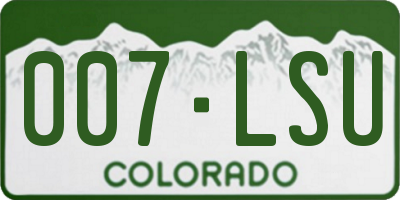 CO license plate 007LSU