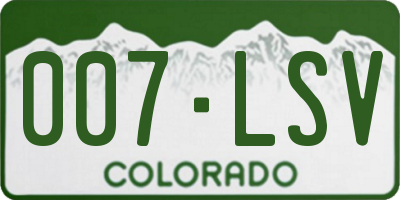 CO license plate 007LSV