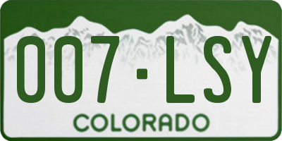 CO license plate 007LSY