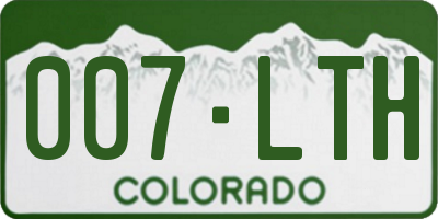 CO license plate 007LTH