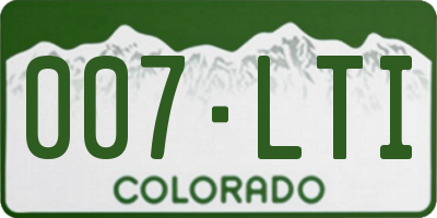 CO license plate 007LTI