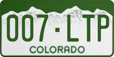 CO license plate 007LTP