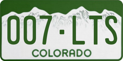 CO license plate 007LTS