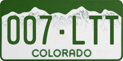CO license plate 007LTT