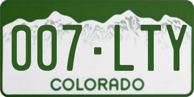 CO license plate 007LTY