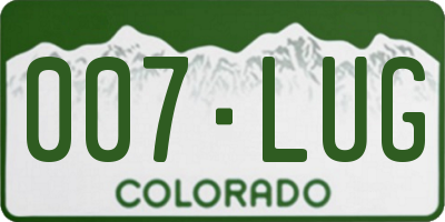 CO license plate 007LUG