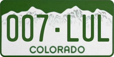 CO license plate 007LUL