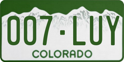 CO license plate 007LUY
