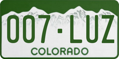 CO license plate 007LUZ