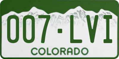 CO license plate 007LVI