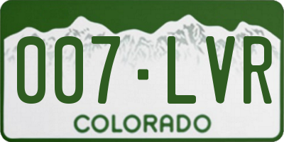CO license plate 007LVR