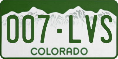 CO license plate 007LVS