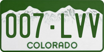 CO license plate 007LVV