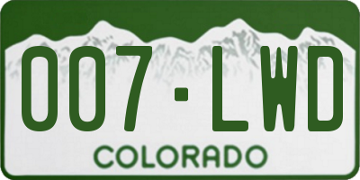 CO license plate 007LWD
