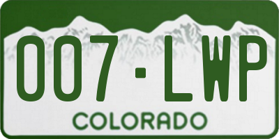 CO license plate 007LWP