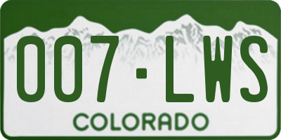 CO license plate 007LWS