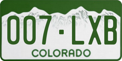 CO license plate 007LXB