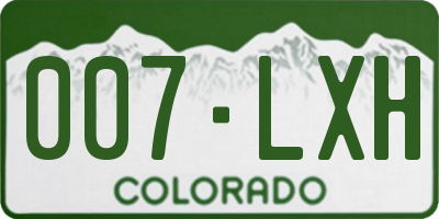 CO license plate 007LXH