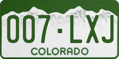 CO license plate 007LXJ