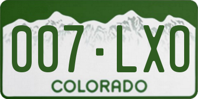 CO license plate 007LXO