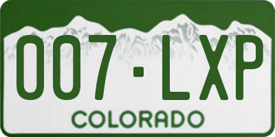 CO license plate 007LXP