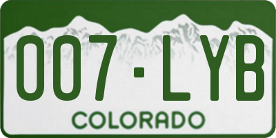 CO license plate 007LYB