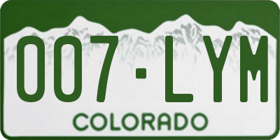 CO license plate 007LYM