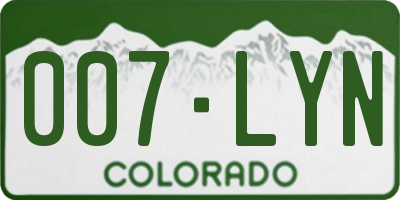 CO license plate 007LYN