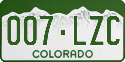 CO license plate 007LZC