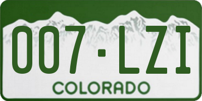 CO license plate 007LZI