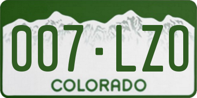 CO license plate 007LZO