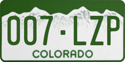 CO license plate 007LZP