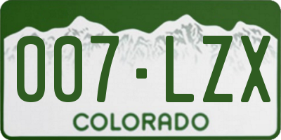 CO license plate 007LZX