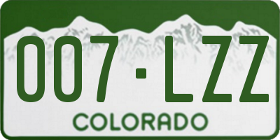 CO license plate 007LZZ