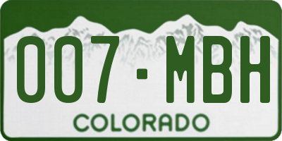 CO license plate 007MBH