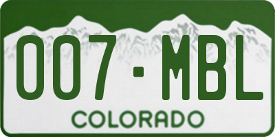 CO license plate 007MBL