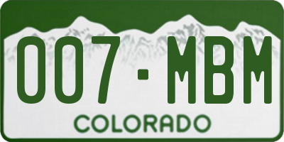 CO license plate 007MBM